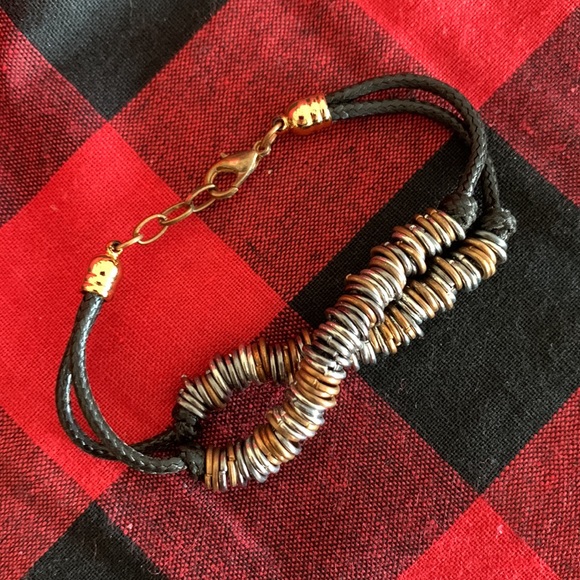 $5 add-on to any Bundle!! Or 3/$25 metal loops on leather bands bracelet - Picture 3 of 9